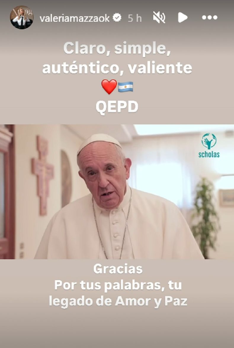 Valeria Mazza despidió al papa Francisco con mucho cariño. Valeria Mazza despidió al papa Francisco con mucho cariño.