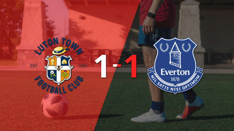 Luton Town logró sacar el empate de local frente a Everton
