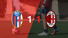 bologna y milan se reparten los puntos y empatan 1-1