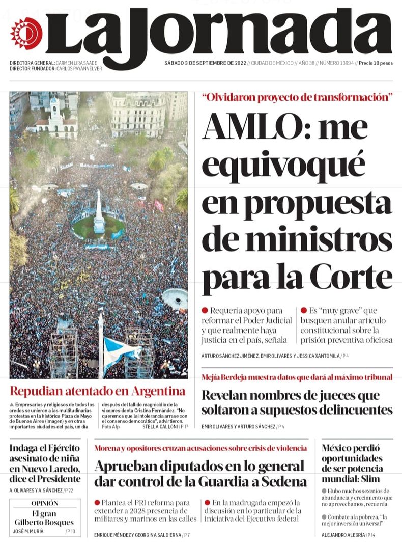 Así habló el mundo del atentado a Cristina Kirchner