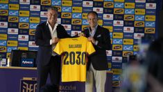 Gallardo durante la conferencia de prensa en su presentación como de DT de Ecuador.&nbsp;