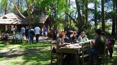 En este restaurante se puede comer bajo los árboles. En este restaurante se puede comer bajo los árboles.