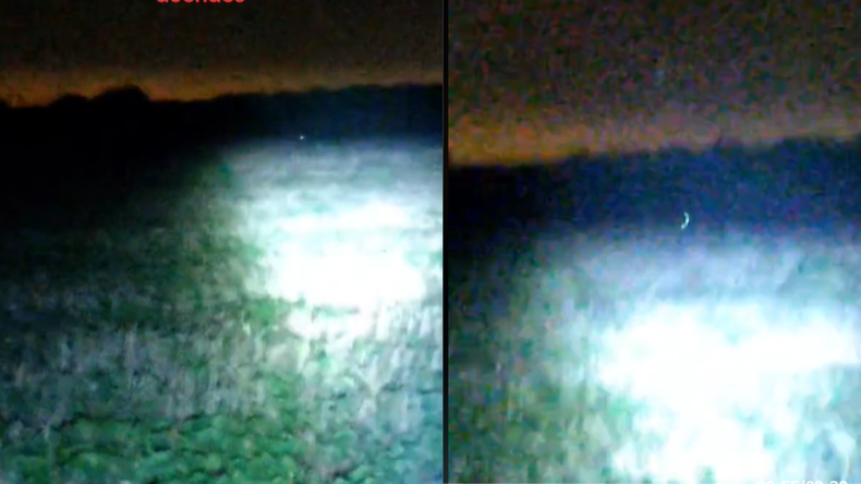 Captura del video donde se puede ver una luz a lo lejos