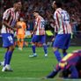 La Araña festeja con todo el Atleti, tras eliminar al Barca. La Araña festeja con todo el Atleti, tras eliminar al Barca.