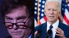 Javier Milei y Joe Biden.