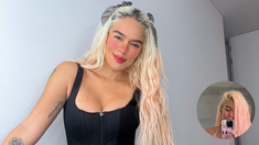 La artista se filmó frente al espejo para dar a conocer los detalles de su traje de baño. La artista se filmó frente al espejo para dar a conocer los detalles de su traje de baño.