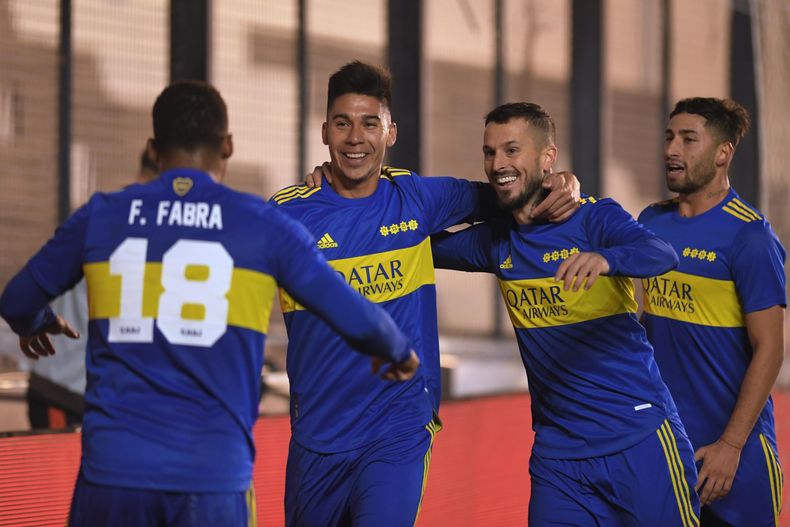 El festejo del gol de Pol Fernández