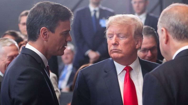 Pedro Sánchez y Donald Trump.