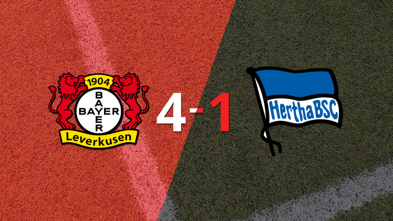 Bayer Leverkusen liquidó en su casa a Hertha Berlín por 4 a 1