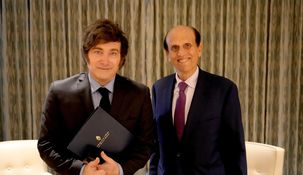 Milei junto al empresario y fundador del think tank liberal Milken Institute, Michael Milken.