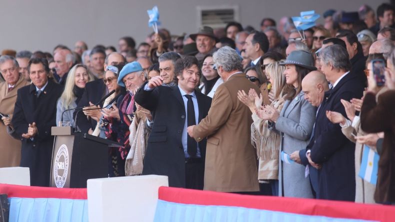 Pino y Milei compartieron la inauguración de la Exposición Rural 2024.