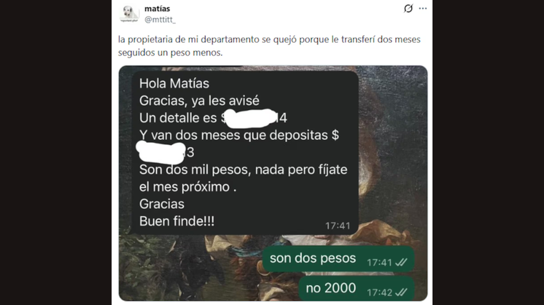Este tweet se hizo viral tras la indignacion de un inquilino