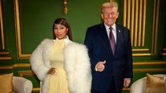 La rapera mostró su apoyo al presidente de EEUU en un acto público. La rapera mostró su apoyo al presidente de EEUU en un acto público.