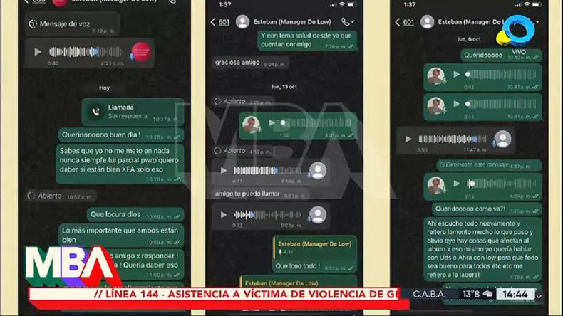 Los inquietantes chats que la expareja de Lowrdez de Bandana.