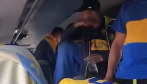Así viajaban los hinchas de Boca antes del accidente.