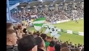 El repudiable gesto de una hinchada irlandesa.&nbsp;