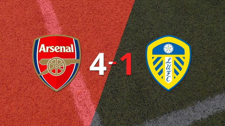 Arsenal le pasó por encima a Leeds United con doblete de Gabriel Jesús