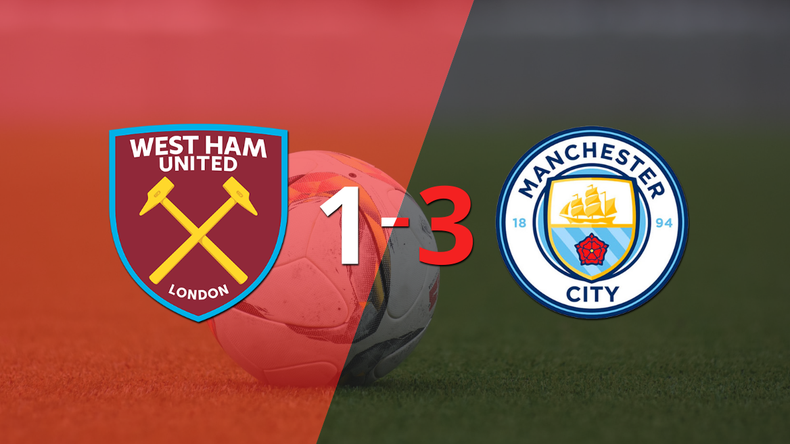 West Ham United no pudo resistir el juego de Manchester City, que logró imponerse por 3 a 1
