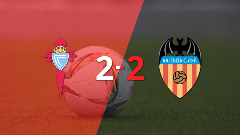 Celta empató 2-2 en casa con Valencia