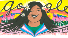 El doodle de Google del 2 de julio de 2023 en homenaje a Diana Sacayán. El doodle de Google del 2 de julio de 2023 en homenaje a Diana Sacayán.