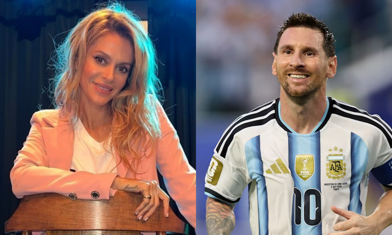 Vanina Escudero y Lionel Messi.