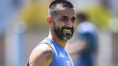 Moralez durante un entrenamiento en Abu Dhabi.