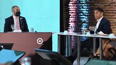 La exposición del gobernador bonaerense Axel Kicillof ante la mirada de Guzmán. La exposición del gobernador bonaerense Axel Kicillof ante la mirada de Guzmán.