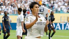 García festeja el gol del triunfo. García festeja el gol del triunfo.