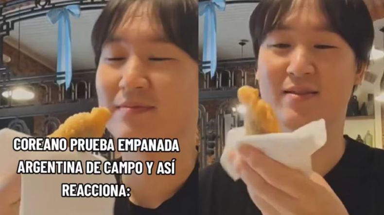 Un coreano probó las empanadas argentinas y se hizo viral por su reacción.
