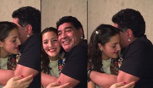 El abrazo de Maradona y su hija Jana El abrazo de Maradona y su hija Jana