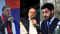 Yamandú Orsi (FA), Álvaro Delgado (PN) y Andrés Ojeda (PC). Yamandú Orsi (FA), Álvaro Delgado (PN) y Andrés Ojeda (PC).