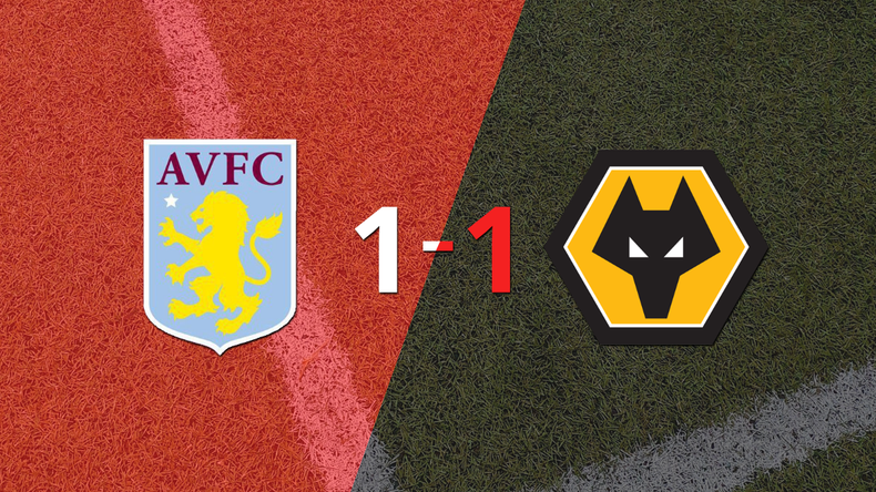 Aston Villa no pudo en casa ante Wolverhampton y empataron 1-1