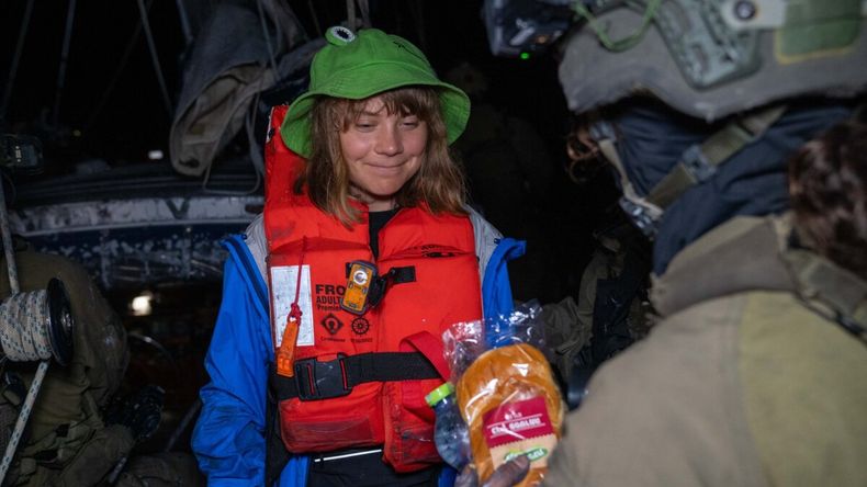 Greta Thunberg fue interceptada en junio camino a Gaza como parte de la Coalición de la Flotilla de la Libertad.