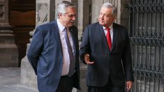 AMLO junto a Alberto Fernández.&nbsp;