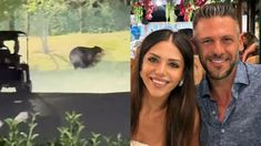 La mediática grabó la secuencia en que su marido fue detrás del oso negro que entró al jardín. La mediática grabó la secuencia en que su marido fue detrás del oso negro que entró al jardín.