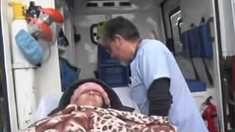 Melisa Heredia, se descompuso y fue trasladada en ambulancia.