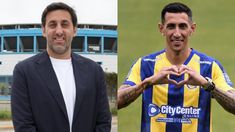 Milito y Di María, enfrentados por los árbitros.