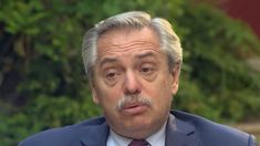 Alberto Fernández durante la entrevista con RTVE. Alberto Fernández durante la entrevista con RTVE.