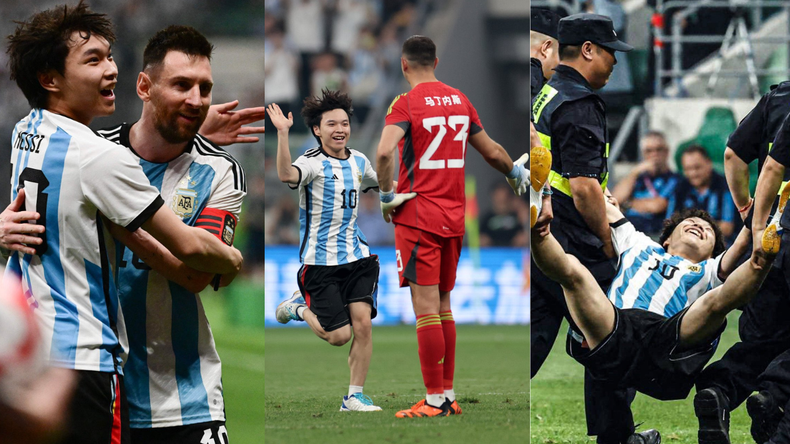 El fan que abrazó a Messi en China fue detenido.