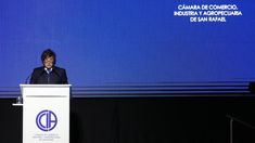 Milei habló ante empresarios en Mendoza.&nbsp;