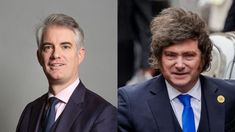 James Cartlidge y Javier Milei. James Cartlidge y Javier Milei.