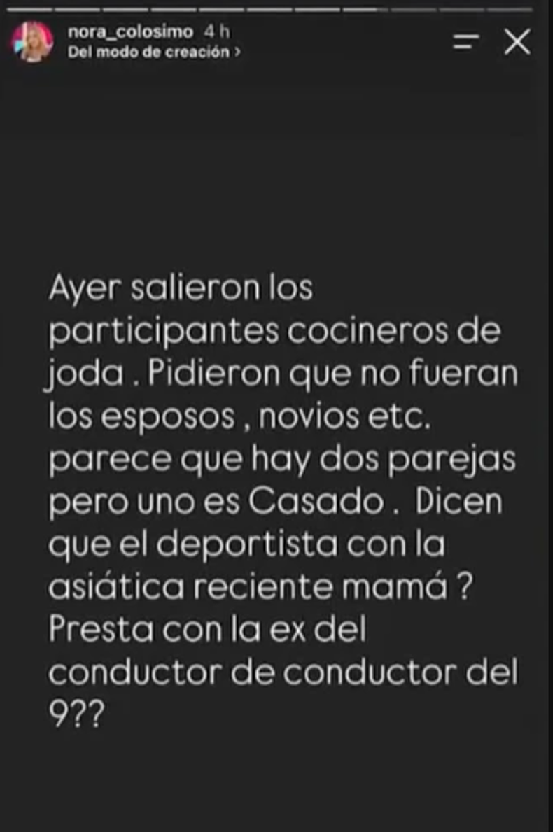 Nora Colosimo vía Instagram.