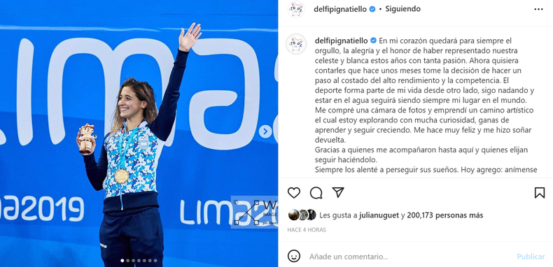 La nadadora se dedicará a otra actividad artística fuera del deporte.