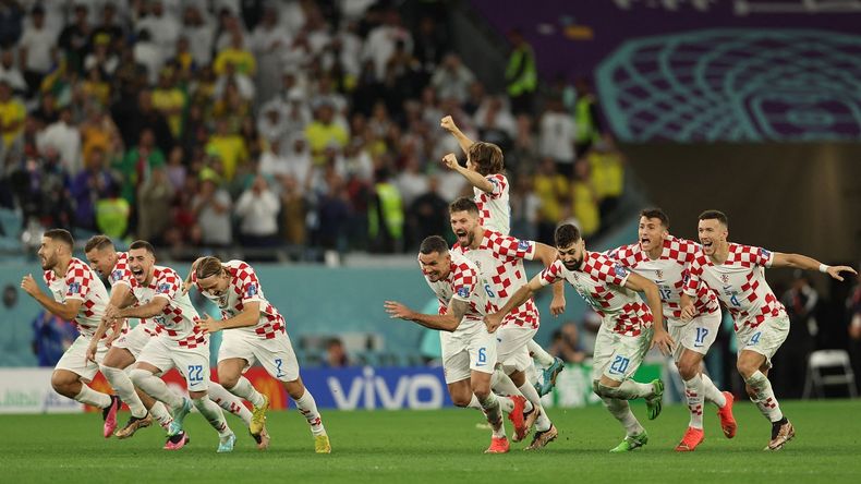 Los jugadores croatas tras la histórica victoria.