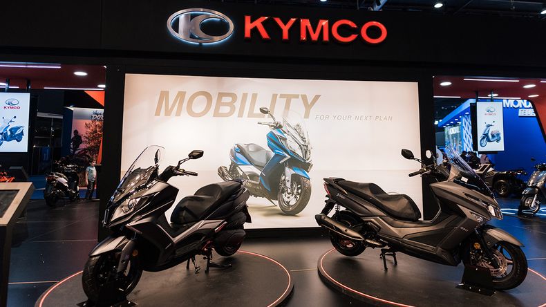 Kymco hizo foco en su stand en su gama de scooters.