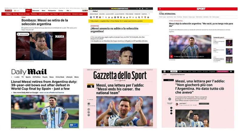 Messi deja la Selección y así lo reflejaron los medios internacionales.&nbsp;