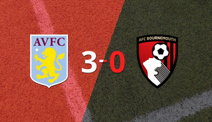 bournemouth se fue goleado 3-0 en su visita a aston villa