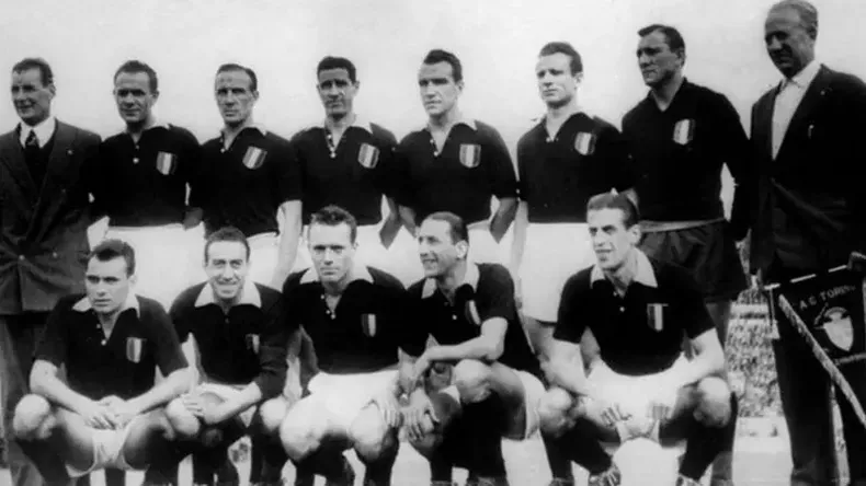 Torino fue el mejor equipo de la península y la base de la Selección italiana bicampeona del mundo en la década del 40.
