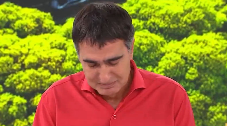 El llanto de Antonio Laje en su descargo ante las acusaciones.