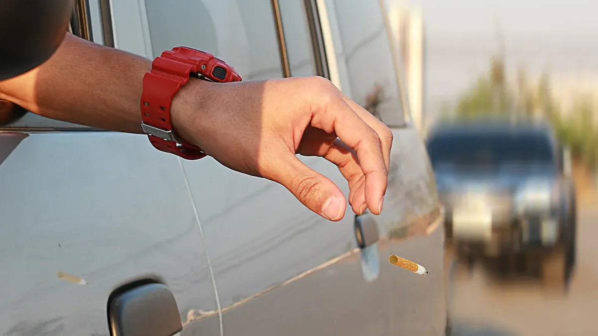 Cuál es la multa por tirar basura o colillas de cigarrillos desde el auto Cuál es la multa por tirar basura o colillas de cigarrillos desde el auto